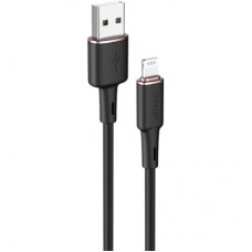 Дата кабель USB 2.0 AM to Lightning 1.2m 2.4A silicone C2-02 black Acefast (AFC2-02B)