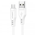 Дата кабель USB 2.0 AM to Micro 5P 1.2m 2.4A TPE C3-09 white Acefast (6974316280897)