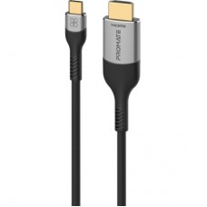 Кабель мультимедийный USB-C to HDMI 1.8m grey Promate (mediacord-8k.grey)