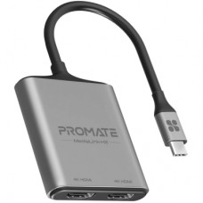 Переходник USB-C to 2xHDMI 4K Promate (medialink-h2.grey)