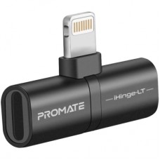 Перехідник Lightning M to 2xLightning F Audiо + Charge Promate (ihinge-lt.black)