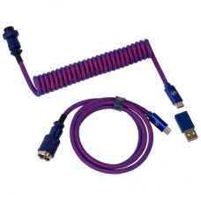 Дата кабель USB 2.0 AM to USB-C 1.08m Premium Coiled Aviator Straight purple Keychron (CAB1_KEYCHRON)