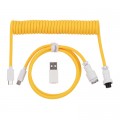 Дата кабель USB-C + USB A to USB-C 1.36m Coiled Aviator yellow Keychron (CAB16_KEYCHRON)