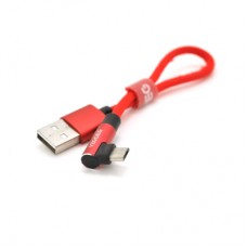 Дата кабель USB 2.0 AM to Micro 5P 0.2m 2.4A black VEGGIEG (YT-UA-20R)