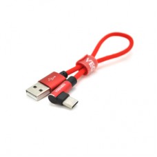 Дата кабель USB 2.0 AM to USB-C 0.2m 2.4A red VEGGIEG (YT-UT-20R)