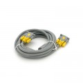 Кабель мультимедійний VGA M to VGA M 3.0m 1080P grey-yellow Merlion (YT-VGA(M)/(M)3+6GR-3m)