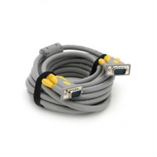 Кабель мультимедийный VGA M to VGA M 5.0m 1080P grey-yellow Merlion (YT-VGA(M)/(M)3+6GR-5m)