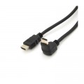 Кабель мультимедийный HDMI M to HDMI M 1.0m V1.4 90° corner black Merlion (YT-HDMI(M)/(M)HS-1.0m/90°)