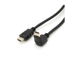 Кабель мультимедийный HDMI M to HDMI M 1.0m V1.4 90° corner black Merlion (YT-HDMI(M)/(M)HS-1.0m/90°)