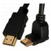 Кабель мультимедийный HDMI M to HDMI M 1.0m V1.4 90° corner black Merlion (YT-HDMI(M)/(M)HS-1.0m/90°)