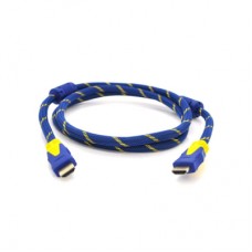 Кабель мультимедійний HDMI M to HDMI M 5.0m V1.4 blue yellow Merlion (YT-HDMI(M)/(M)NY/BL-5.0m)