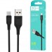 Дата кабель USB 2.0 AM to Micro 5P 1.0m 2.4A silicone black Denmen (DM-D01V-BK)