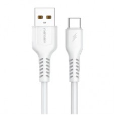 Дата кабель USB 2.0 AM to USB-C 1.0m 2.4A silicone white Denmen (DM-D42T-WH)