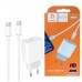 Зарядний пристрій Denmen USB-C PD20W 3.6A + cable USB-C to USB-C white (DM-DC06T-WH)