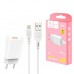 Зарядное устройство Denmen 1xUSB 2.4A + cable USB to Lightning white (DC01L-WH)