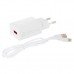 Зарядное устройство Denmen 1xUSB 2.4A + cable USB to Lightning white (DC01L-WH)