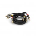 Кабель мультимедийный 3xRCA M to 3xRCA M 1.5m black VEGGIEG (YT-AV301)