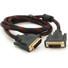 Кабель мультимедийный DVI M to DVI M 1.5m 24+1pin black/red Merlion (YT-DVI(M)/(M)NY/RD-1.5m)
