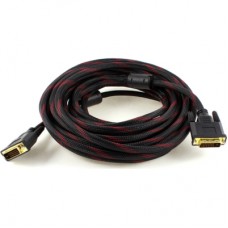 Кабель мультимедийный DVI M to DVI M 5.0m 24+1pin black/red Merlion (YT-DVI(M)/(M)NY/RD-5.0m)