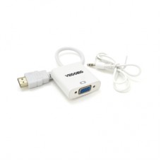 Перехідник HDMI M to VGA F + Audio 0.25m white VEGGIEG (YT-C-H-V2W)