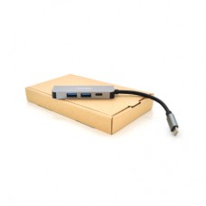 Концентратор VEGGIEG USB-C 4-in-1 USB-C + 2xUSB 3.0 + HDMI 0.1m silver (TC04)