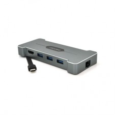 Концентратор VEGGIEG USB-C 5-in-1 USB-C + 3xUSB 3.0 + HDMI + RJ45 silver (TC06)