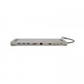 Концентратор VEGGIEG USB-C 8-in-1 USB-C + 3xUSB 3.0 + HDMI + VGA + 3.5mm + SD/TF + RJ45 0.1m silver (TC10)