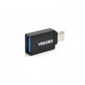 Перехідник USB 3.0 AF to USB-C M OTG black VEGGIEG (OT-B)