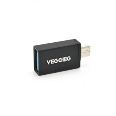 Перехідник USB 2.0 AF to Micro 5P M OTG black VEGGIEG (V-OT01)