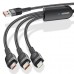 Дата кабель USB 2.0 AM to Lightning + Micro 5P + Type-C 1.2m 66W black Essager (EXCMTL-XJ01)