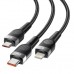 Дата кабель USB 2.0 AM to Lightning + Micro 5P + Type-C 1.2m 66W black Essager (EXCMTL-XJ01)