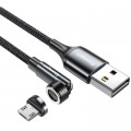 Дата кабель USB 2.0 AM to Micro 5P 1.0m magnetic black Essager (EXCCXM-WC0G)