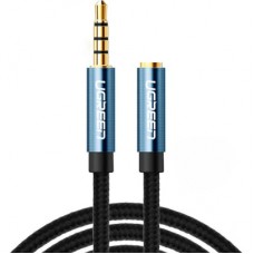 Кабель мультимедийный 3.5mm M to 3.5mm F 1.5m AV118 blue Ugreen (40674)
