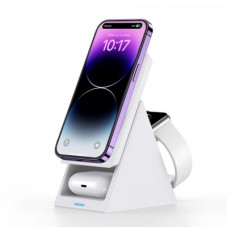 Зарядний пристрій Choetech Wireless magnetic 3-in-1 15W white (T600-F)