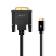 Кабель мультимедийный USB-C to DVI M 1.8m black Choetech (XCD-0018-BK)