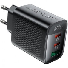 Зарядное устройство Acefast 2xUSB-C + 1xUSB 67W GaN black (6974316284048)
