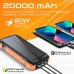 Батарея універсальна Promate 20000mAh PD/20W, QC/3/0, Solar, QI, IP65 (solartank-20pdqi.black)