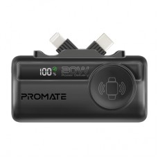 Батарея універсальна Promate 5000mAh PD/20W, Apple Watch charging (powerup-trio.black)