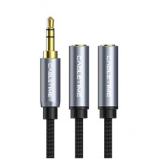 Кабель мультимедійний 3.5mm M to 2x3.5mm F 0.2m Cabletime (CA915248)