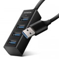 Концентратор AXAGON USB 3.1 to 4xUSB 3.0 0.2m black (HUE-M1A)