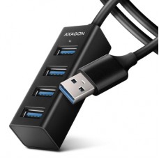 Концентратор AXAGON USB 3.1 to 4xUSB 3.0 1.2m black (HUE-M1AL)