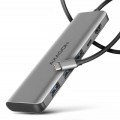 Концентратор AXAGON USB-C to 3xUSB-A + HDMI 5Gbps + PD 100W 1.0m grey (HMC-5H)