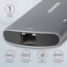 Концентратор AXAGON USB-C to 2xUSB-A + HDMI + RJ45 + SATA M.2 + PD 100W 0.18m grey (HMC-6M2)