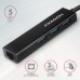 Концентратор AXAGON USB-C to 3xUSB-A + RJ45 0.2m metal black (HMC-GL3A)