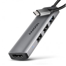 Концентратор AXAGON USB-C to 3xUSB-A + HDMI 0.15m gray (HMC-H3A)