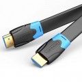 Кабель мультимедийный HDMI M to HDMI M 2.0m flat black Vention (AAKBH)