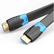 Кабель мультимедийный HDMI M to HDMI M 2.0m flat black Vention (AAKBH)