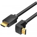 Кабель мультимедийный HDMI M to HDMI M 1.5m 90° corner black Vention (AAQBG)