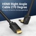 Кабель мультимедійний HDMI M to HDMI M 3.0m 4K60Hz 90° corner black Vention (AAQBI)