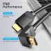Кабель мультимедійний HDMI M to HDMI M 3.0m 4K60Hz 90° corner black Vention (AAQBI)